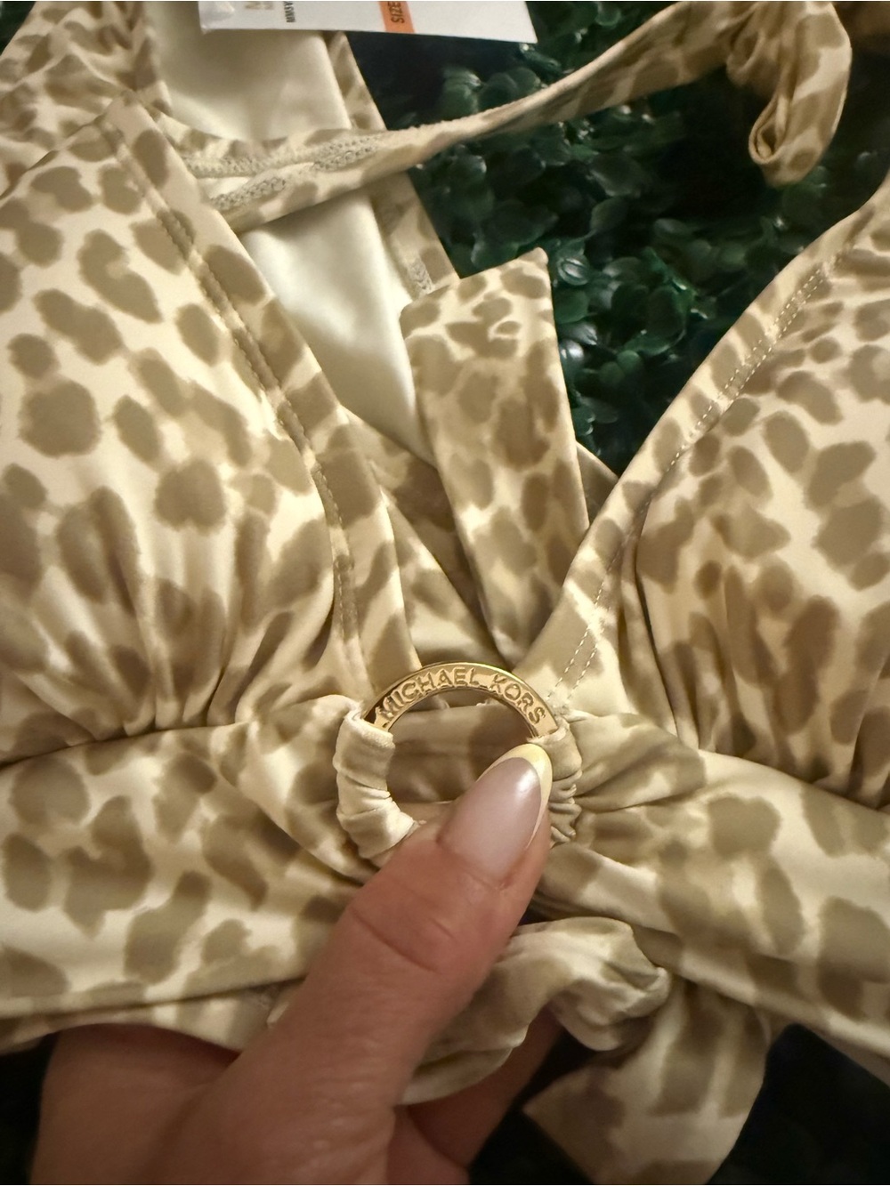 Michael Kors Beige Leopard-Print Ring Bikini Set - Picture 4 of 5